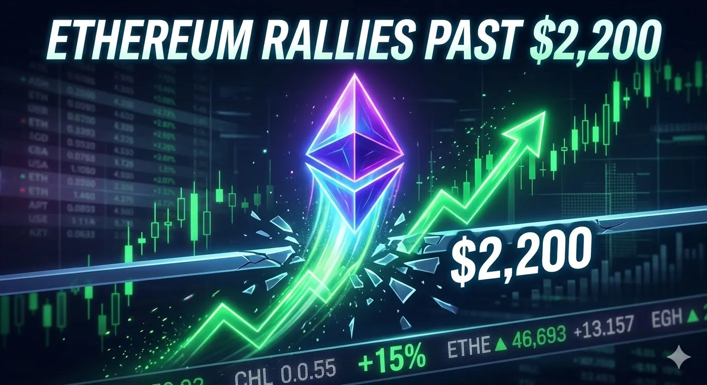 O preço do Ethereum dispara acima de US$ 2.200 enquanto os touros apertam o controle do mercado