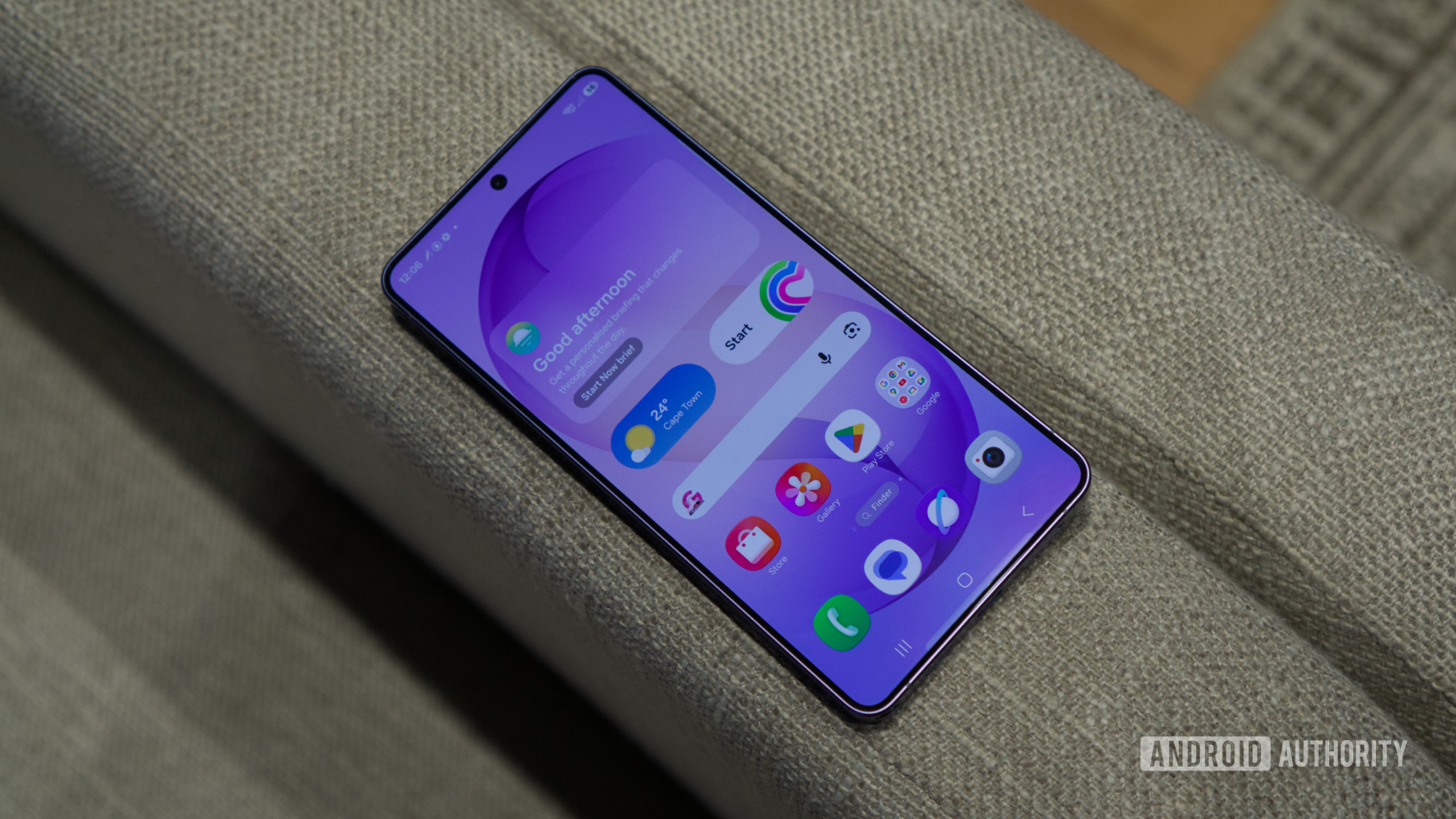 The Samsung Galaxy S26 Ultra, showing its home screen.