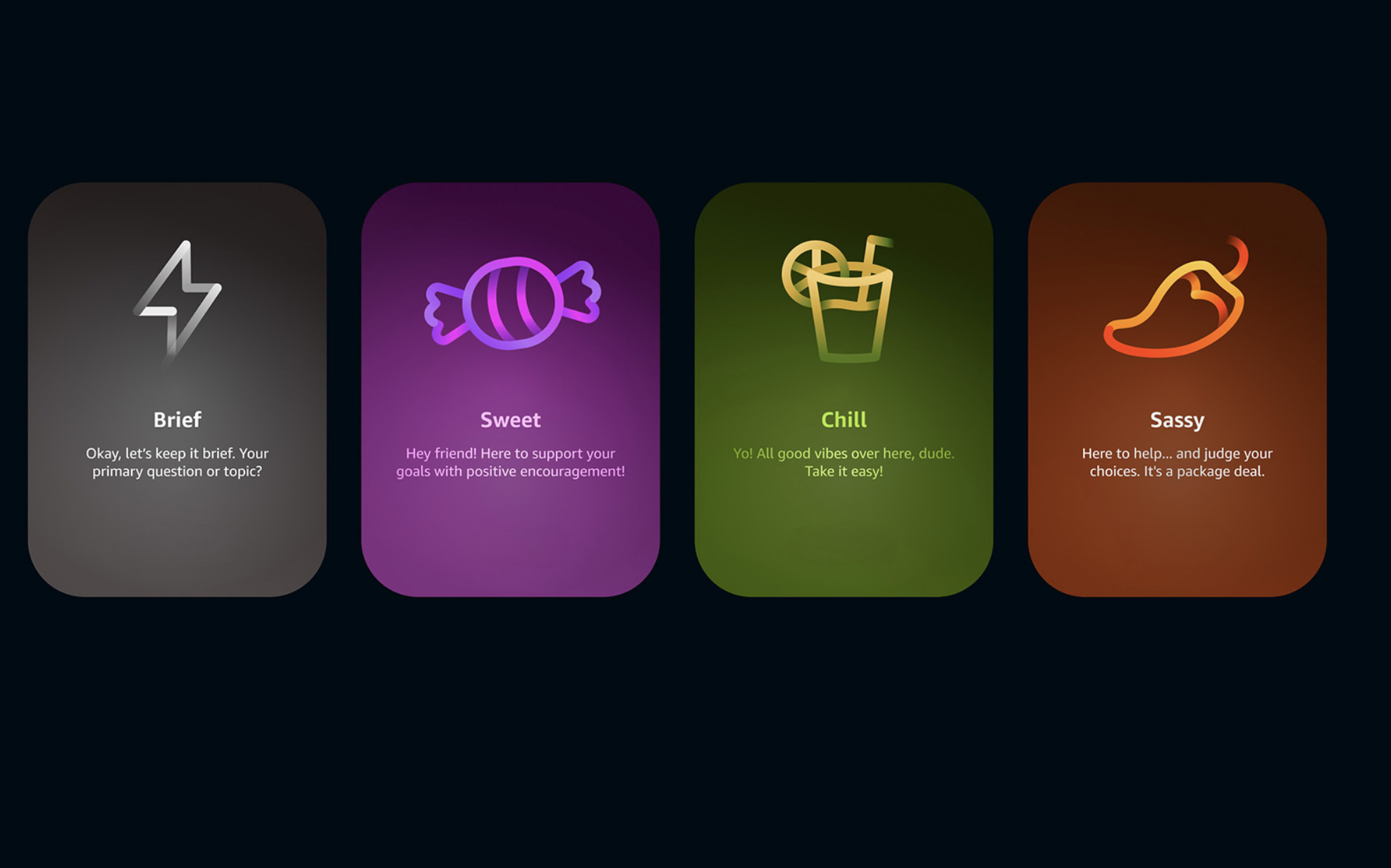 Tipos de personalidade para Alexa.