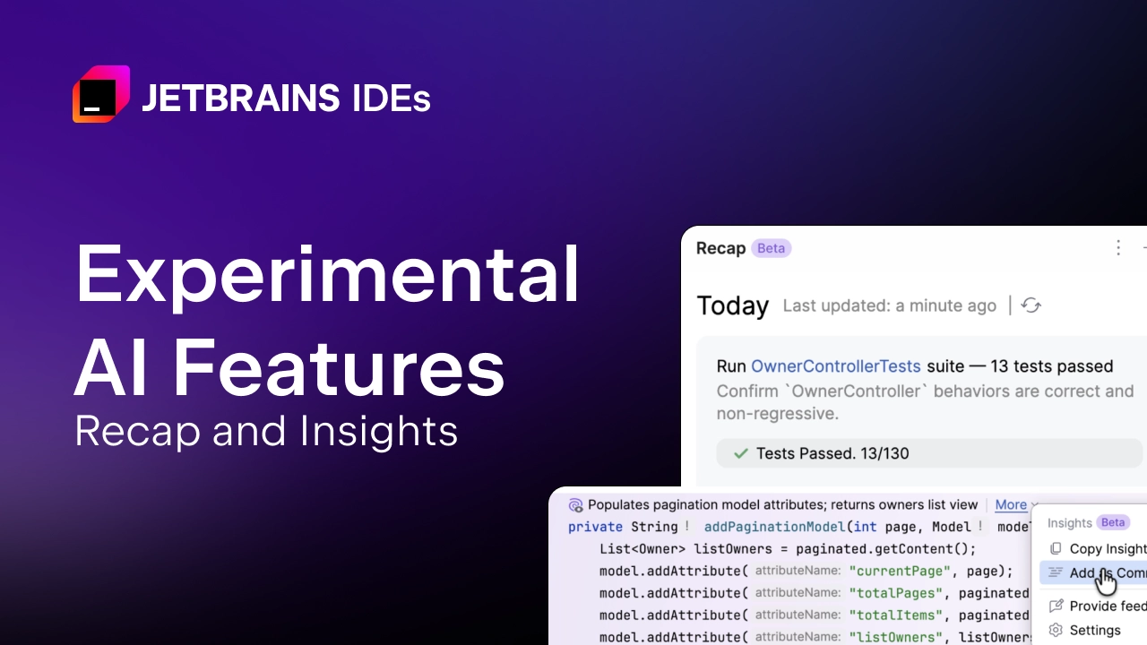 Recursos experimentais de IA para IDEs JetBrains: recapitulação e insights